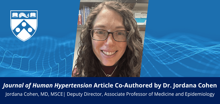 Journal of Human Hypertension Article Co-Authored by Dr. Jordana Cohen Image