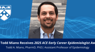 Dr. Todd Miano Named 2025 Recipient of the ACE Early Career Epidemiologist Award Image