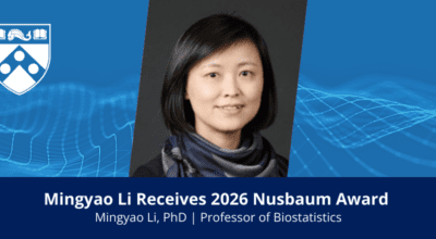 Mingyao Li Receives 2026 Michael P. Nusbaum Graduate Student Mentoring Award Image